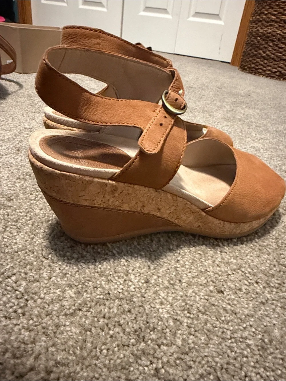 Dansko Women's Tan Cork Wedge Sandals - Picture 6 of 6